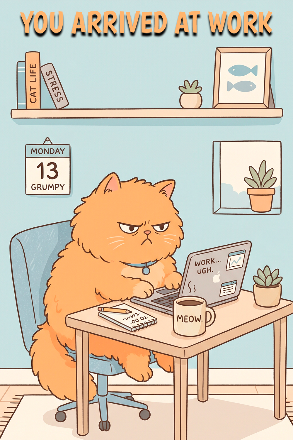 Relatable Monday Work Meme for Cat Lovers | Office Humor