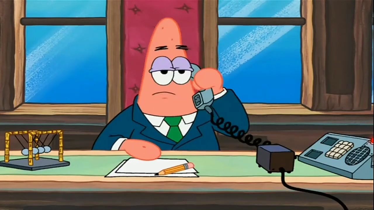 Patrick kerja kantor😎